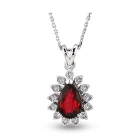 Harem Altın RTKL35 0.52 Ct Pırlanta Yakut Altın Kolye