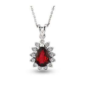 Harem Altın RTKL35 0.52 Ct Pırlanta Yakut Altın Kolye