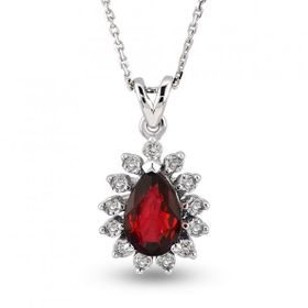 Harem Altın RTKL35 0.52 Ct Pırlanta Yakut Altın Kolye