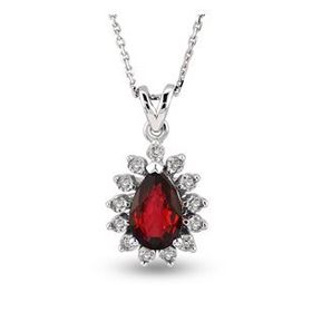 Harem Altın RTKL35 0.52 Ct Pırlanta Yakut Altın Kolye