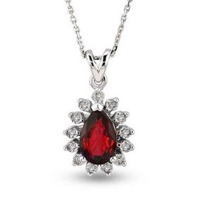 Harem Altın RTKL35 0.52 Ct Pırlanta Yakut Altın Kolye