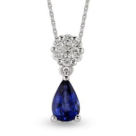Harem Altın RTKL36 0.52 Ct Pırlanta Safir Altın Kolye