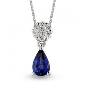 Harem Altın RTKL36 0.52 Ct Pırlanta Safir Altın Kolye