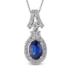 Harem Altın RTKL38 2.18 Ct Pırlanta Safir Altın Kolye