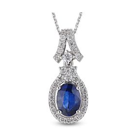 Harem Altın RTKL38 2.18 Ct Pırlanta Safir Altın Kolye