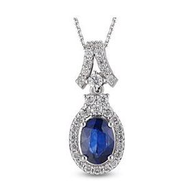 Harem Altın RTKL38 2.18 Ct Pırlanta Safir Altın Kolye