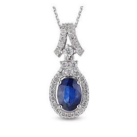 Harem Altın RTKL38 2.18 Ct Pırlanta Safir Altın Kolye