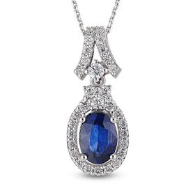 Harem Altın RTKL38 2.18 Ct Pırlanta Safir Altın Kolye