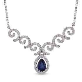 Harem Altın RTKL40 1.68 Ct Pırlanta Safir Altın Kolye