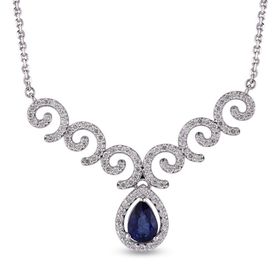 Harem Altın RTKL40 1.68 Ct Pırlanta Safir Altın Kolye