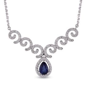 Harem Altın RTKL40 1.68 Ct Pırlanta Safir Altın Kolye