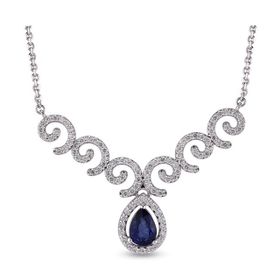 Harem Altın RTKL40 1.68 Ct Pırlanta Safir Altın Kolye