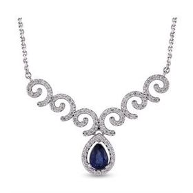 Harem Altın RTKL40 1.68 Ct Pırlanta Safir Altın Kolye