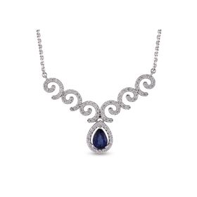 Harem Altın RTKL40 1.68 Ct Pırlanta Safir Altın Kolye