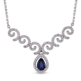 Harem Altın RTKL40 1.68 Ct Pırlanta Safir Altın Kolye