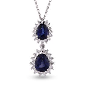 Harem Altın RTKL41 2.28 Ct Pırlanta Safir Altın Kolye