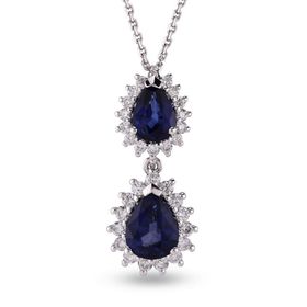 Harem Altın RTKL41 2.28 Ct Pırlanta Safir Altın Kolye