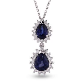 Harem Altın RTKL41 2.28 Ct Pırlanta Safir Altın Kolye