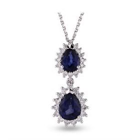 Harem Altın RTKL41 2.28 Ct Pırlanta Safir Altın Kolye