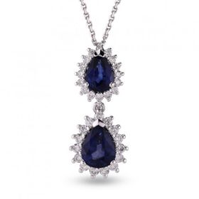 Harem Altın RTKL41 2.28 Ct Pırlanta Safir Altın Kolye