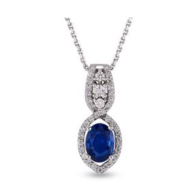 Harem Altın RTKL42 1.15 Ct Pırlanta Safir Altın Kolye