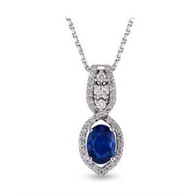 Harem Altın RTKL42 1.15 Ct Pırlanta Safir Altın Kolye