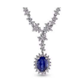 Harem Altın RTKL43 1.48 Ct Pırlanta Safir Altın Kolye