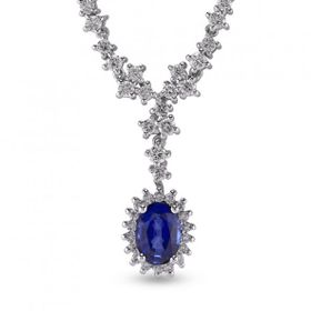 Harem Altın RTKL43 1.48 Ct Pırlanta Safir Altın Kolye