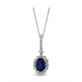 Harem Altın RTKL46 1.90 Ct Pırlanta Safir Altın Kolye