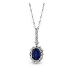 Harem Altın RTKL46 1.90 Ct Pırlanta Safir Altın Kolye