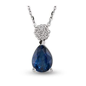 Harem Altın RTKL47 0.92 Ct Pırlanta Safir Altın Kolye