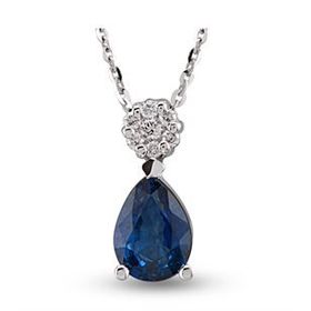 Harem Altın RTKL47 0.92 Ct Pırlanta Safir Altın Kolye