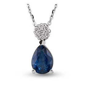 Harem Altın RTKL47 0.92 Ct Pırlanta Safir Altın Kolye