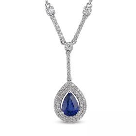 Harem Altın RTKL48 1.14 Ct Pırlanta Safir Altın Kolye