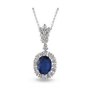 Harem Altın RTKL49 2.09 Ct Pırlanta Safir Altın Kolye