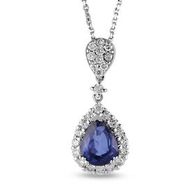Harem Altın RTKL50 1.62 Ct Pırlanta Safir Altın Kolye