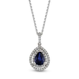 Harem Altın RTKL51 0.97 CT Pırlanta Safir Kadın Kolye