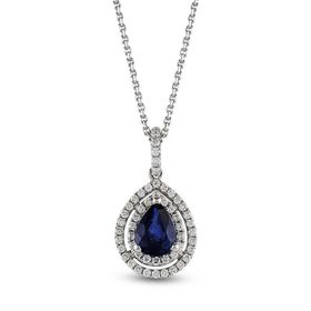 Harem Altın RTKL51 0.97 CT Pırlanta Safir Kadın Kolye