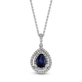 Harem Altın RTKL51 0.97 CT Pırlanta Safir Kadın Kolye