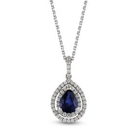 Harem Altın RTKL51 0.97 CT Pırlanta Safir Kadın Kolye