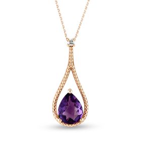 Harem Altın RTKL55 1.33 CT Pırlanta Ametist Taşlı Kolye