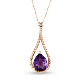 Harem Altın RTKL55 1.33 CT Pırlanta Ametist Taşlı Kolye