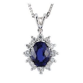 Harem Altın RTKL6 1.15 Ct Pırlanta Safir Altın Kolye