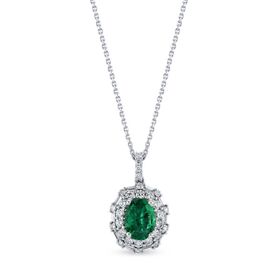 Harem Altın RTKL60 1.59 CT Pırlanta Zümrüt Taşlı Kolye