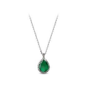 Harem Altın RTKL8 0.73 Ct Pırlanta Zümrüt Taşlı Altın Kolye