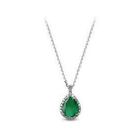 Harem Altın RTKL8 0.73 Ct Pırlanta Zümrüt Taşlı Altın Kolye