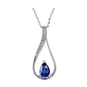 Harem Altın RTKL9 0.56 Ct Pırlanta Safir Altın Kolye