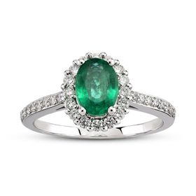 Harem Altın RTY31 0.93 Ct Pırlanta Zümrüt Yüzük