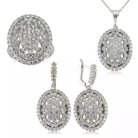 Harem Altın SET101116R Beyaz Taşlı Kadın Gümüş Yüzük
