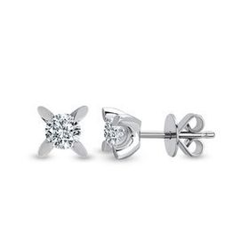Harem Altın TKPE1 0.08 ct Tektaş Badem Tırnak Pırlanta Küpe